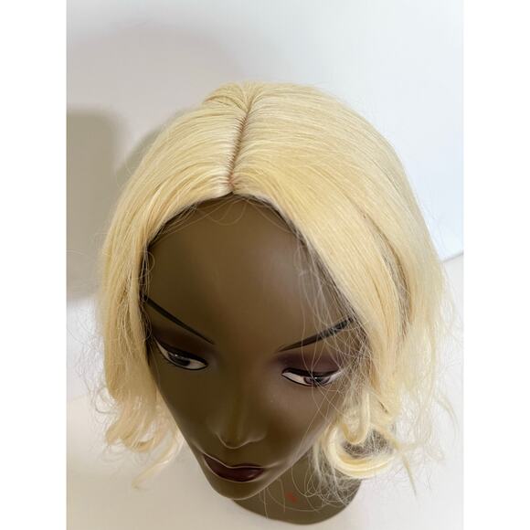Women’s Short Platinum Blonde Bob Deep Wavy Wig Shoulder Length Synthetic Hair - Picture 2 of 13
